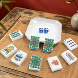 Green Mahjong Tiles Set (Floral Garden Style) (Single Layer): Bag