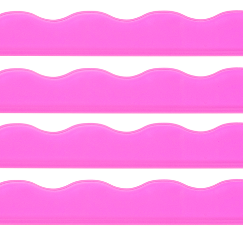MAHJONG RACK PUSHER ADD ON-MAGNETIC | Premium Acrylic Set(4): Transparent-Wavy-Bright Pink