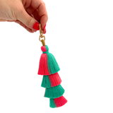 TASSEL | MANY COLORS & STYLES | Perfect Boho Accessory for Mahjong Tile Bags or Pouches: Red- 3 Layer