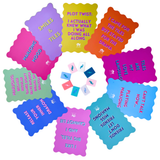 MAHJONG SHUFFLE CARD  |  Scalloped Edges & Bright Colors  |  Sized to Store with Mahjong League Cards: 02- PINK- LOVE LANGUAGE