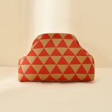 Stripe Knit Cosmetic Bag Geo Pattern Storage Clutch: Pink / M