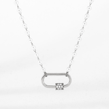 Gold or Silver Pearl Carabiner Necklace: Gold