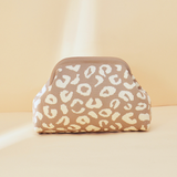 Leopard Print Knit Cosmetic Bag Knit Clutch: Rose / M