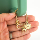 Gold or Silver Tumbler Charm Chain Accessory: Gold