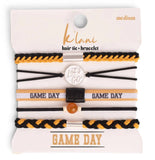 "Game Day" Black & Gold Hair Tie Bracelets: Medium