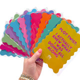MAHJONG SHUFFLE CARD  |  Scalloped Edges & Bright Colors  |  Sized to Store with Mahjong League Cards: 02- PINK- LOVE LANGUAGE
