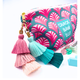 TASSEL | MANY COLORS & STYLES | Perfect Boho Accessory for Mahjong Tile Bags or Pouches: Red- 3 Layer