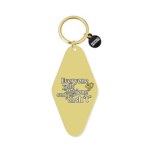 Printed Keychain Everyone Yells Mahjong