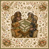 Doxie & Daydreams — Dachshund Mahjong Mat | Paws & Tiles Collection - PREORDER