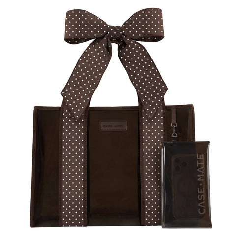 Case-Mate Espresso Polka Dot Bow Jelly Tote Bag
