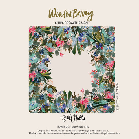 Britt Mills Neoprene Mahjong Mats Pre-Order: Winter Berry