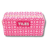 Premium Mahjong Tile Bags  |  Fits Most Large Tile Sets  : Geometric-Green Tile Bag