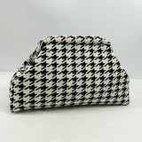 Stripe Knit Cosmetic Bag Geo Pattern Storage Clutch: TYellow / M