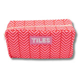 Premium Mahjong Tile Bags  |  Fits Most Large Tile Sets  : Geometric-Green Tile Bag