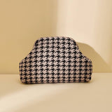Stripe Knit Cosmetic Bag Geo Pattern Storage Clutch: Pink / M