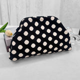 Polka Dots Knit Cosmetic Bag Cherry Knit Clutch: Cherry / M