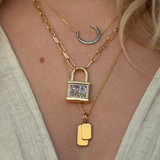 Gold Padlock Living Locket Necklace 20-22in: Gold / 20-22"