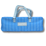 Mahjong Rack Bag  |  Fits 20" Racks + Folded Mat : Stripes- Green & Blue Rack Bag