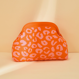 Leopard Print Knit Cosmetic Bag Knit Clutch: Rose / M