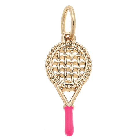 Tennis Racquet Enamel Charm