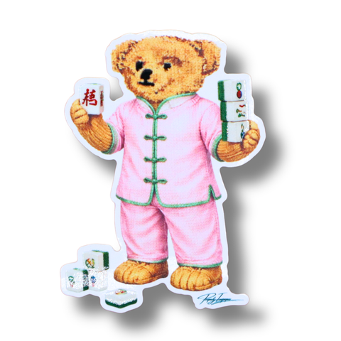 Raised Waterproof Sticker Mahjong Bear