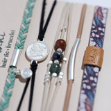 "Flourish" Natural Butterfly Hair Tie Bracelets: Medium