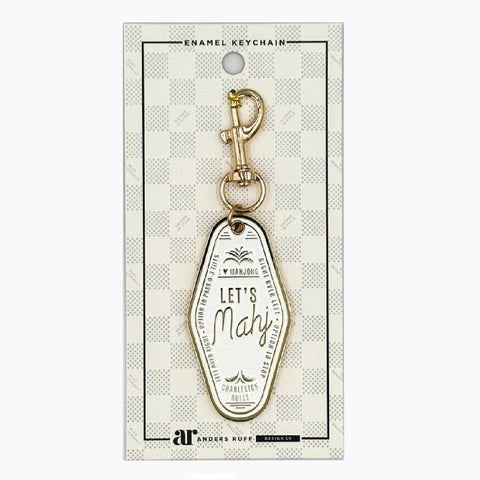 Let's Mahj Keychain Charm: White