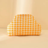 Stripe Knit Cosmetic Bag Geo Pattern Storage Clutch: BluePink / M
