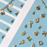 Gold or Silver Pave Football Charm Bar Pendant: Gold