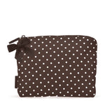 Case-Mate Espresso Polka Dot Bow Crinkle Makeup Bag