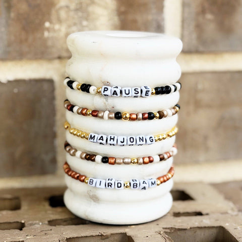 Mahjong, Bird Bam, Pause Bracelet Set: Avg Adult - 7.0 inches