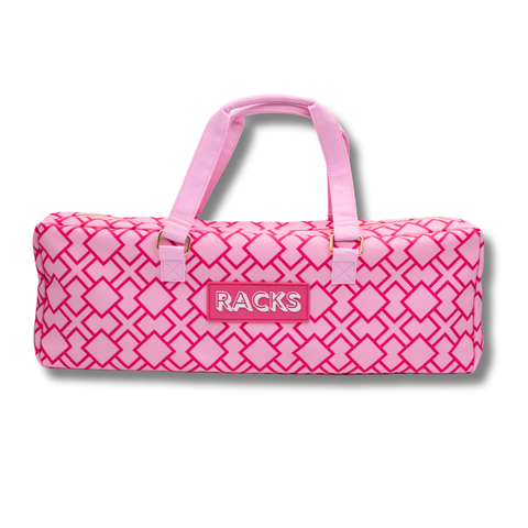 Mahjong Rack Bag  |  Fits 20" Racks + Folded Mat : Geometric- Pink Rack Bag