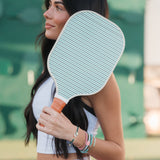 "Rally" Pickleball with Pink & Green Hair Tie Bracelets: Large