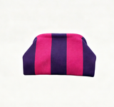 Stripe Knit Cosmetic Bag Checkered Knit Clutch: BYellow / M