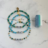 Crystal Prism Blue Mahjong Bracelet Set: Avg Adult - 7.0 inches