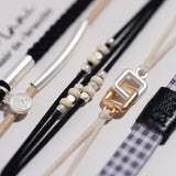 "Unity" Black with Silver Hair Tie Bracelets: Medium
