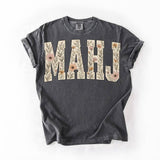 MAHJ Mahjong Floral Comfort Colors T-Shirt : Blue Jean / M