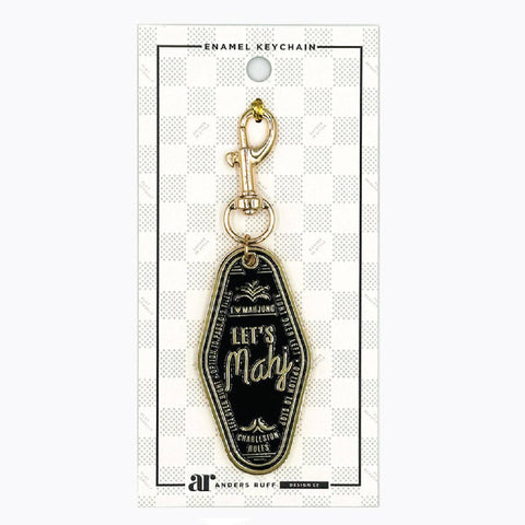 Let's Mahj Keychain Charm: Black