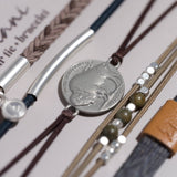 "Roam" Buffalo Charm Hair Tie Bracelets: Medium