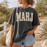 MAHJ Mahjong Floral Comfort Colors T-Shirt : Blue Jean / M