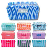 Premium Mahjong Tile Bags  |  Fits Most Large Tile Sets  : Stripes- Green & Blue Tile Bag