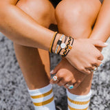 "Game Day" Black & Gold Hair Tie Bracelets: Large