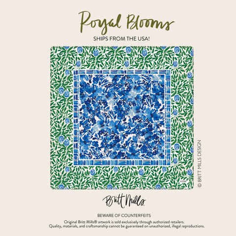 Britt Mills Neoprene Mahjong Mats Pre-Order: Royal Blooms