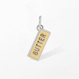 Gold or Silver Butter Charm Bar Pendant, Foodie: Gold