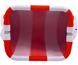 Stripe Knit Cosmetic Bag Geo Pattern Storage Clutch: Rose_Red / M