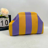 Striped Knit Cosmetic Bag Colorful Knit Clutch Bag: GPink / M