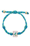 Sparrow Mahjong Tile Paracord Bracelet in Blue Multi