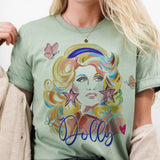 Country Western Dolly Nashville Music City Graphic Tee: Cream / Large