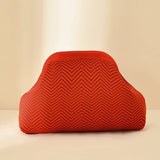 Stripe Knit Cosmetic Bag Geo Pattern Storage Clutch: Pink / M