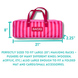 Mahjong Rack Bag  |  Fits 20" Racks + Folded Mat : Geometric- Pink Rack Bag